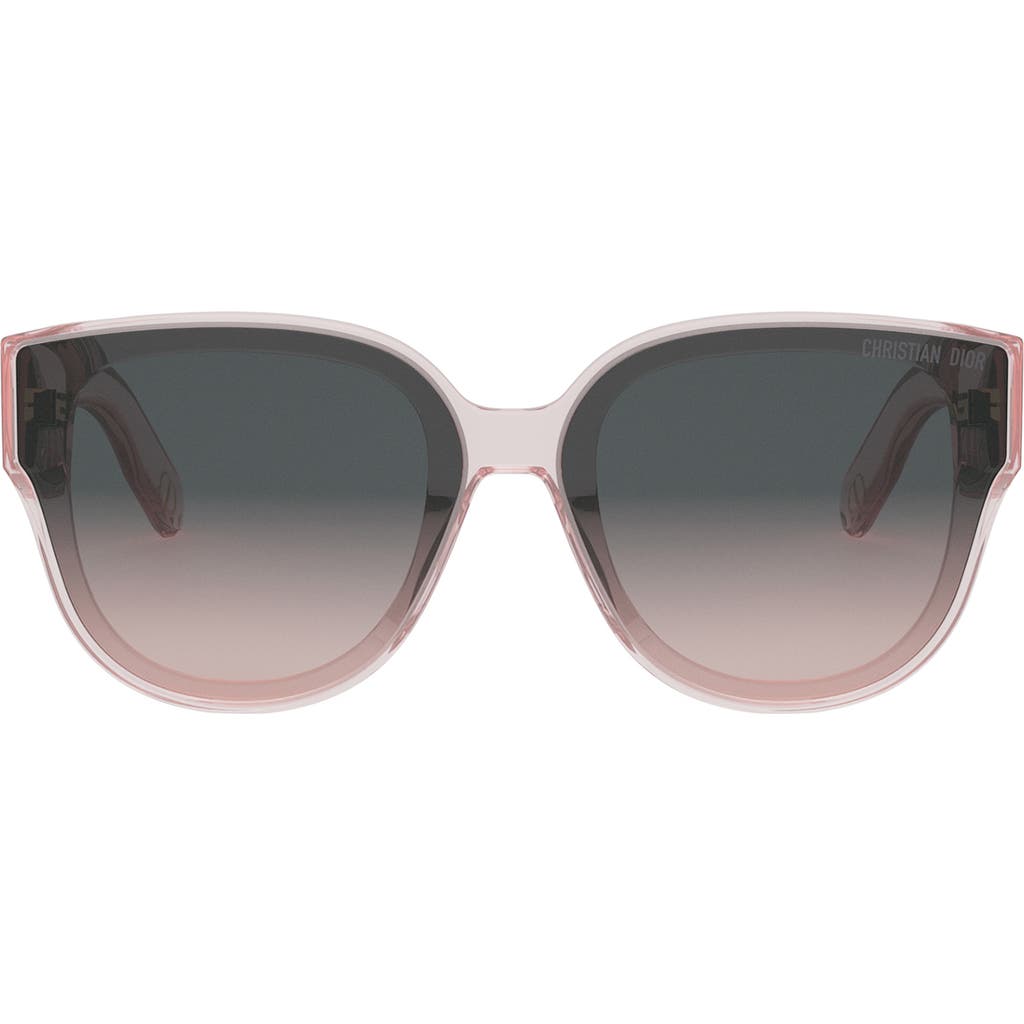 Shop Dior Lady 95.22 R3i 64mm Oversize Round Sunglasses In Shiny Pink/gradient Smoke