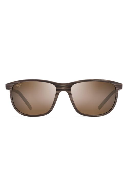 Shop Maui Jim Lele Kawa 58mm Polarized Square Sunglasses In Brown Stripe/hcl Bronze