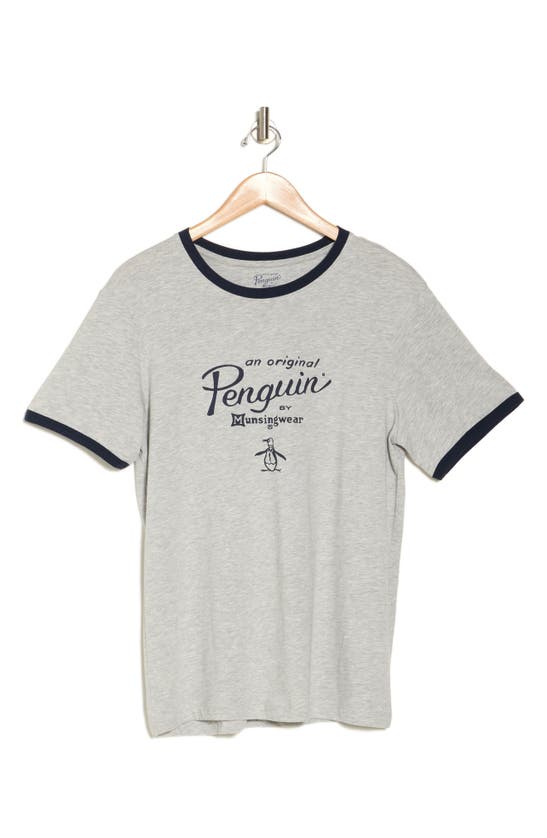 Shop Original Penguin Ringer T-shirt In Light Grey Heather