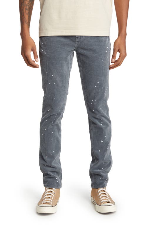 PacSun Keenan Paint Splatter Corduroy Skinny Jeans in Dark Gray