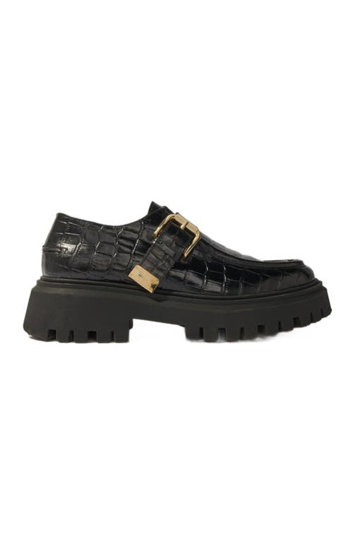 Shop Maje Chunky Leather Derbies In Black