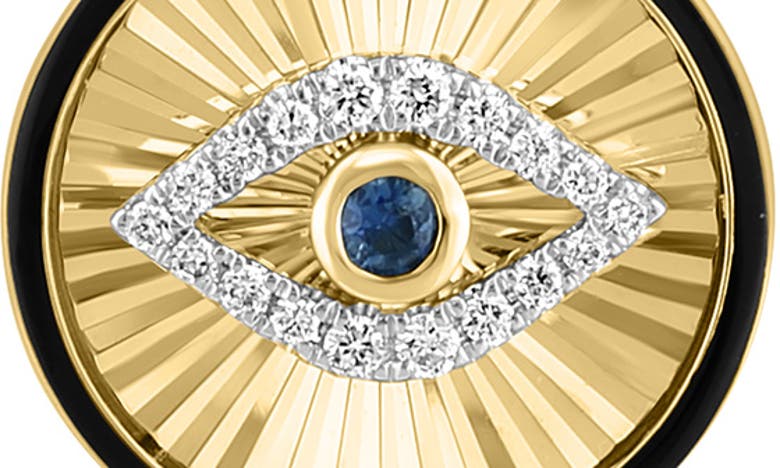 Shop Effy 14k Gold Diamond & Sapphire Evil Eye Pendant Necklace In Yellow Gold