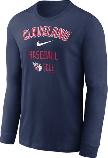 Youth Nike Navy Cleveland Guardians Authentic Collection Early Work Tri-Blend Performance T-Shirt