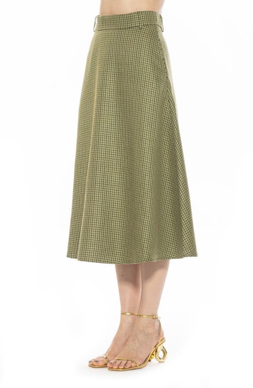 Alexia Admor Leonie A-line Skirt In Green Tweed