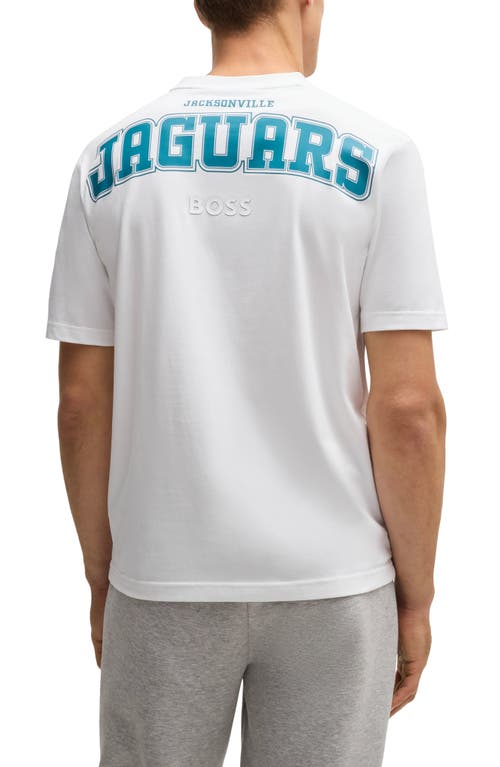 Shop Hugo Boss Boss X Nfl Stretch Cotton Graphic T-shirt In Jacksonville Jaguars - White