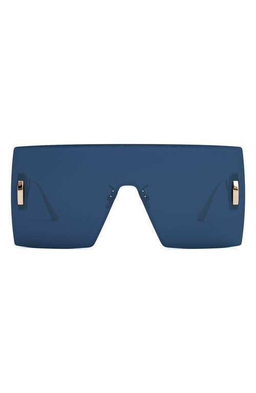 DIOR 30Montaigne M1U 141mm Shield Sunglasses in Shiny Gold /Blue at Nordstrom