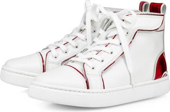 Funnyto Leather Sneakers in White - Christian Louboutin Kids