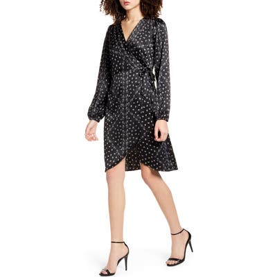Vero Moda Gamma Long Sleeve Wrap Dress, Black