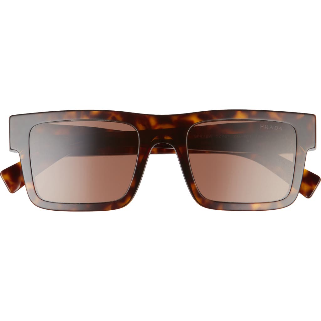 Prada 52mm Rectangular Sunglasses In Brown
