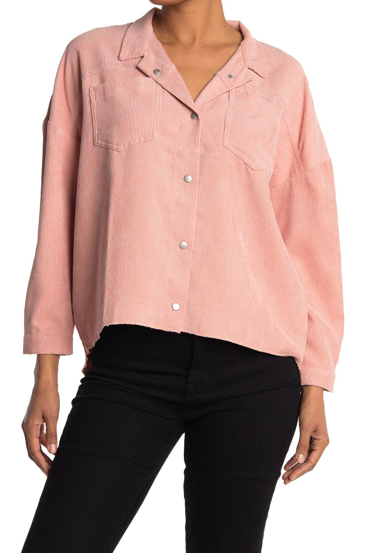 Abound Cord Shirt Jacket In Medium Pink