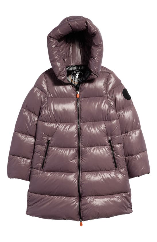 Save The Duck Kids' Millie Hooded Windproof Coat In Ash Violet