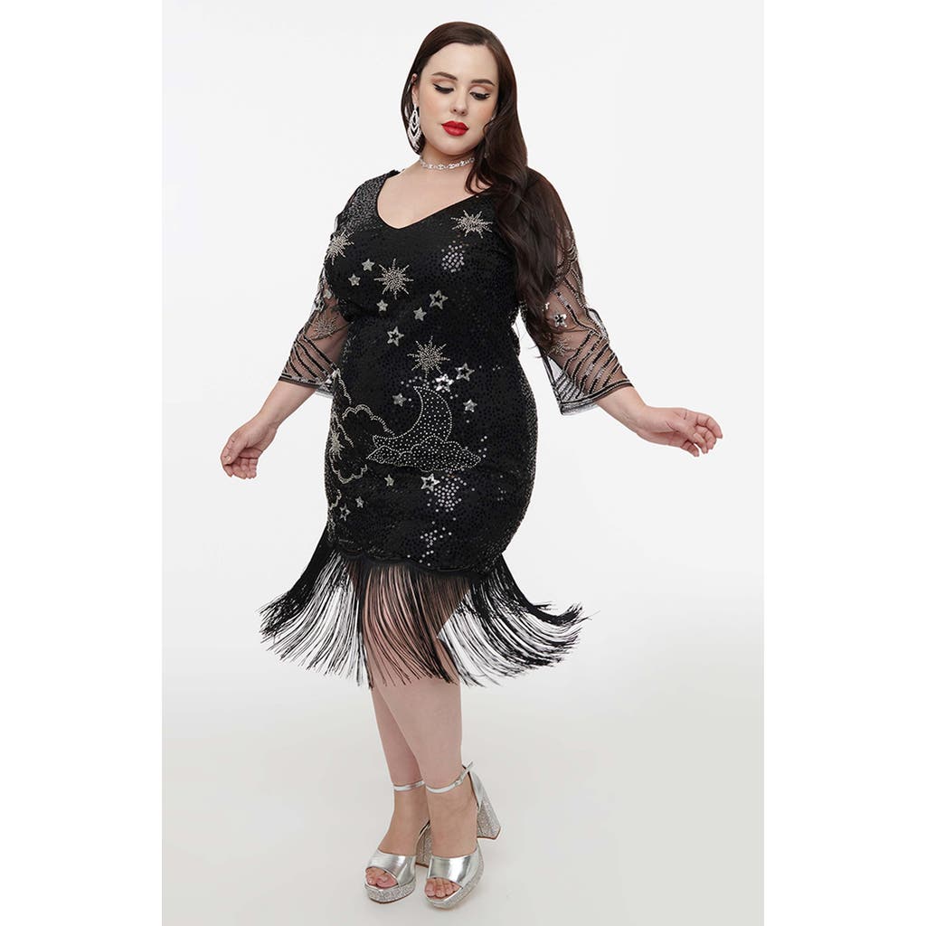 UNIQUE VINTAGE UNIQUE VINTAGE PLUS SIZE 1920S MARGAUX FLAPPER DRESS