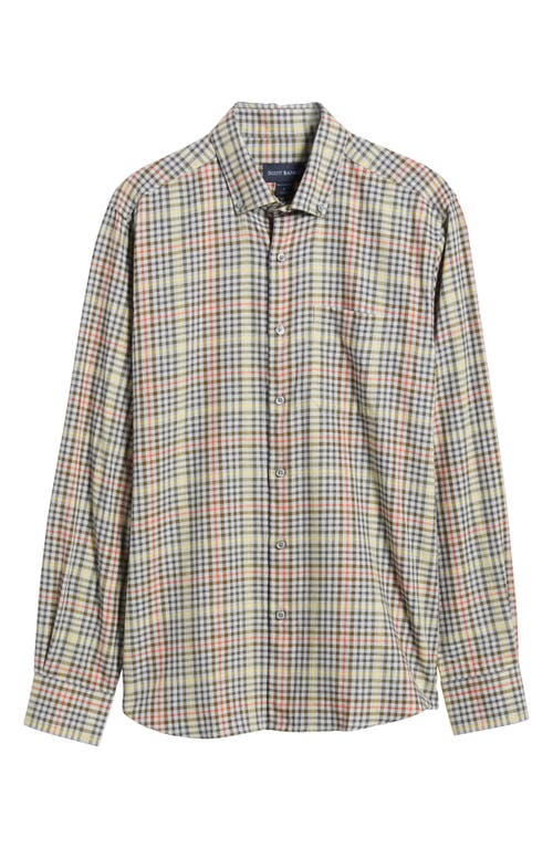 Shop Scott Barber Lightweight Mixed Check Cotton Twill Button-down Shirt In Grey Heather