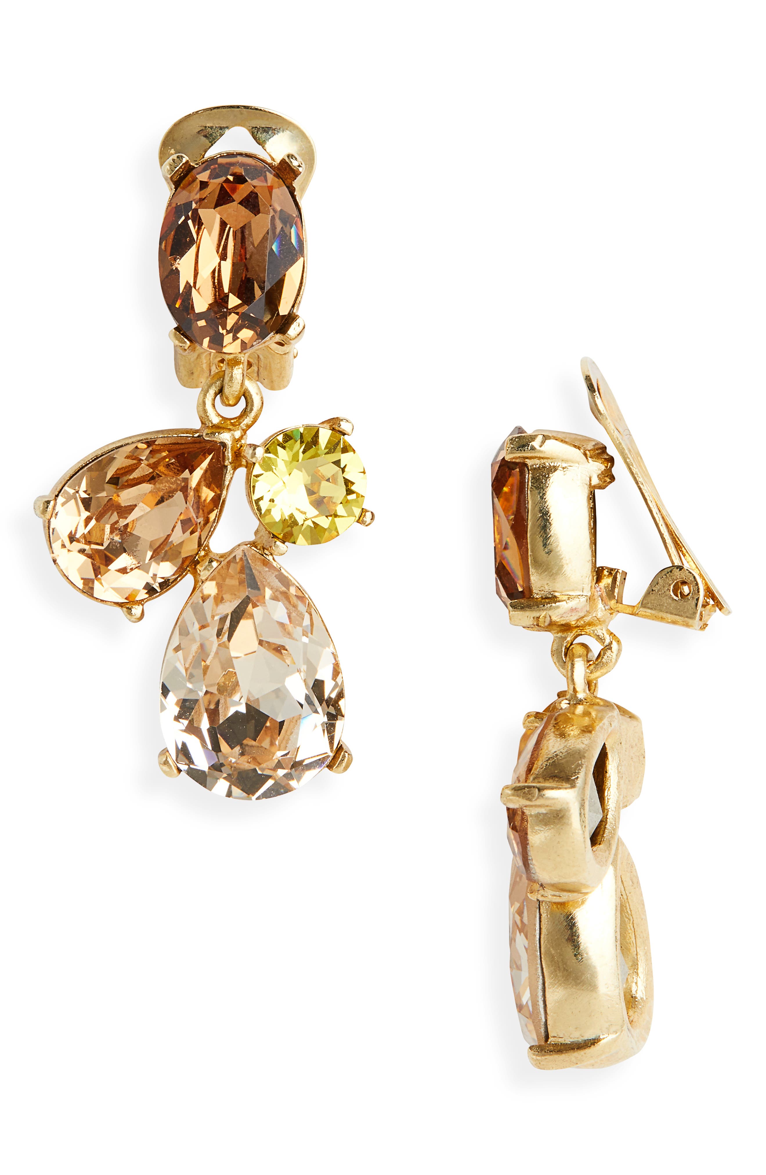 Oscar de la Renta floral drop earrings - Gold