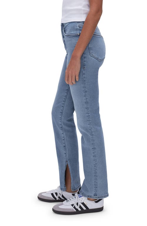 GOOD AMERICAN GOOD AMERICAN GOOD BOY SPLIT HEM HIGH WAIST STRAIGHT LEG JEANS 
