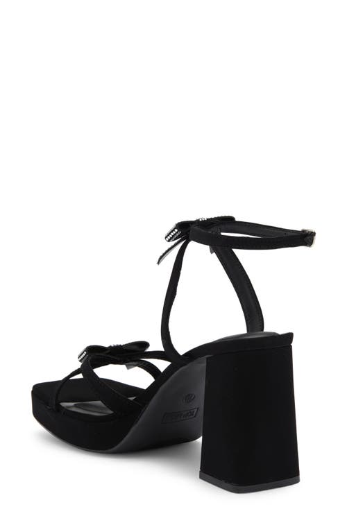 Top Guy Shoes Crystal Bow Block Heel Sandal In Black