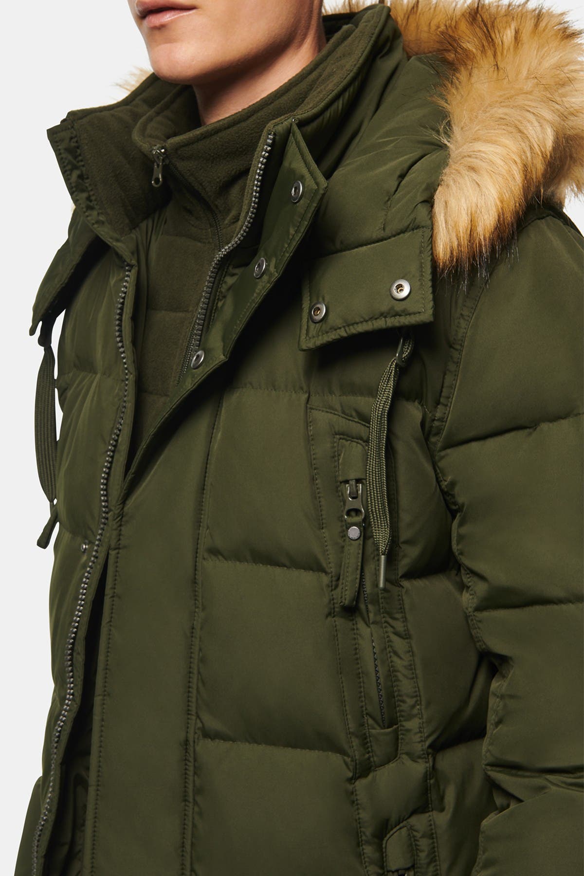 andrew marc conway removable faux fur hood quilted parka