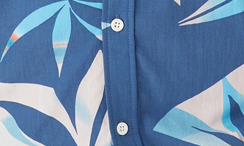 Shop O'neill Oasis Eco Modern Slim Fit Short Sleeve Button-up Shirt In Indigo