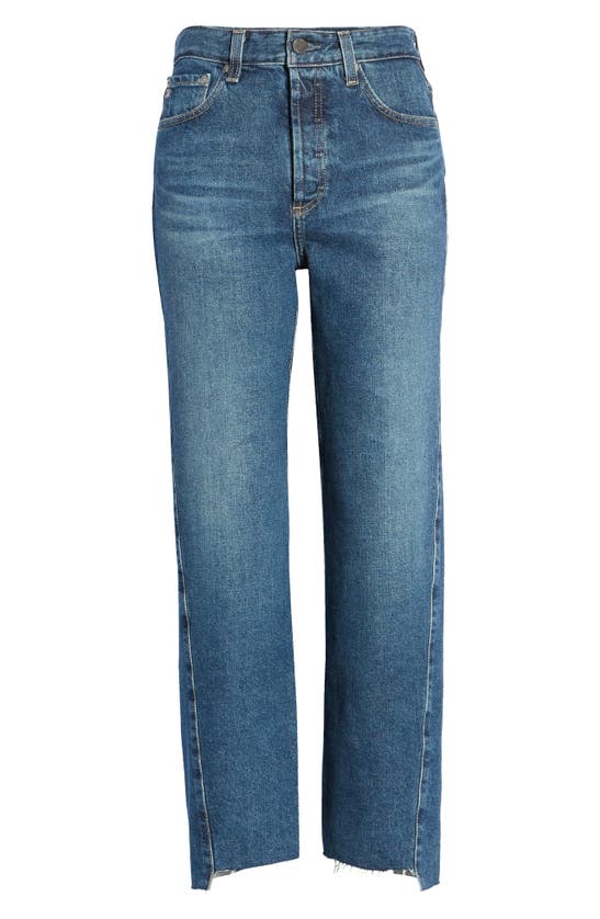 Shop Ag Twisted Alexis High Waist Raw Hem Jeans In Mentor