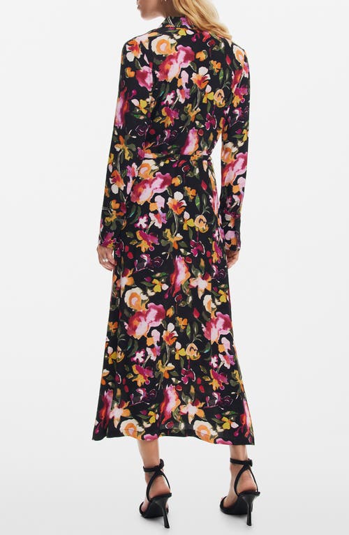 Desigual Floral Shirt Dress In Red