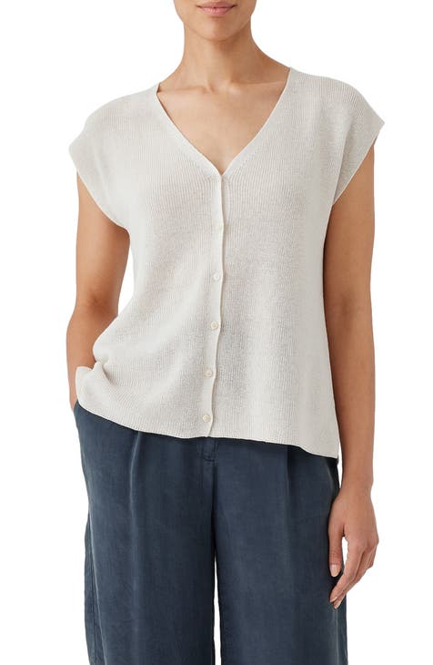 Buy Eileen Fisher Wo Organic Linen Tank - White At 30% Off