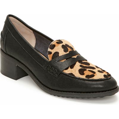 Me Too Darra Block Heel Loafer Pump, Black