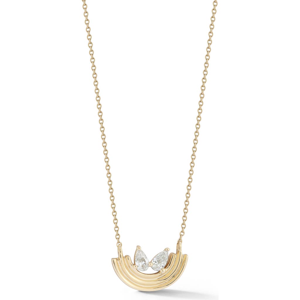 Dana Rebecca Designs Nana Bernice Pear Diamond Pendant Necklace In Yellow Gold/diamonds