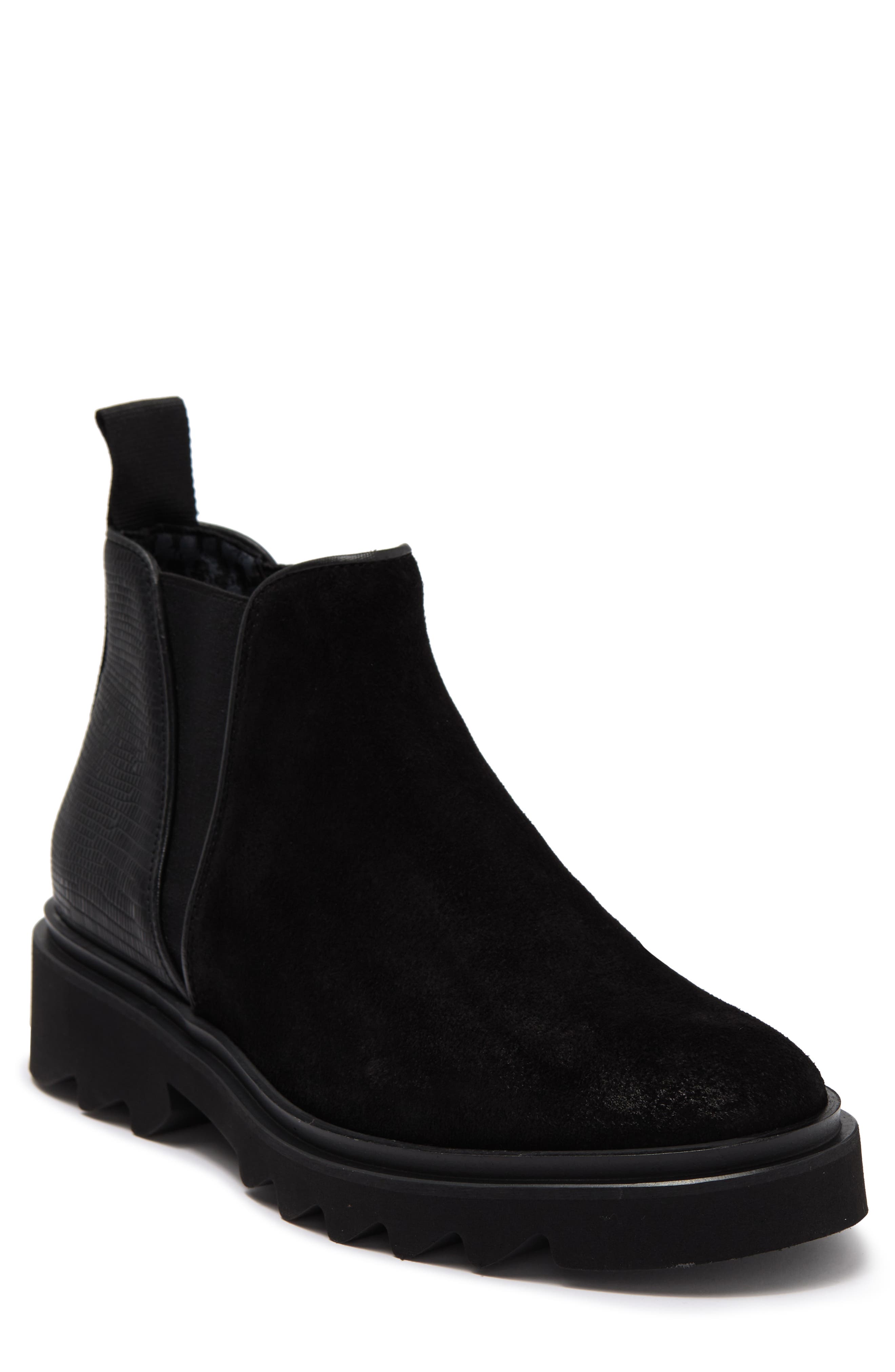 Karl Lagerfeld Suede Lug Sole Chelsea Boot In Black ModeSens