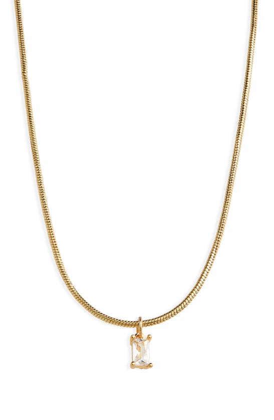 Shop Bp. 14k Gold Dipped & Cubic Zirconia Pendant Necklace