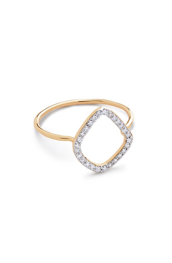 Monica Vinader Gold Mini Riva Kite Diamond Ring Lab Grown Diamond In Yellow Gold