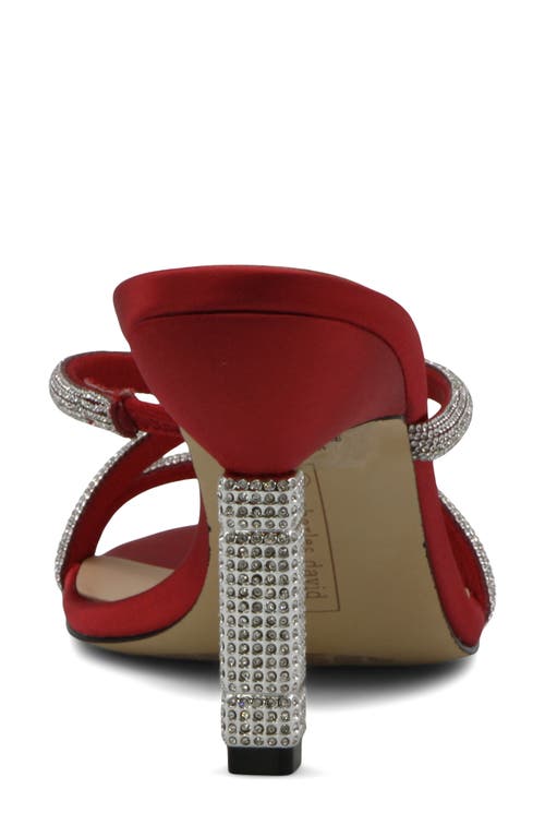 Shop Charles David Carolyn Crystal Embellished Slide Sandal In Red