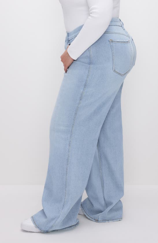 Good American Good Skate Wide Leg Jeans In Indigo634