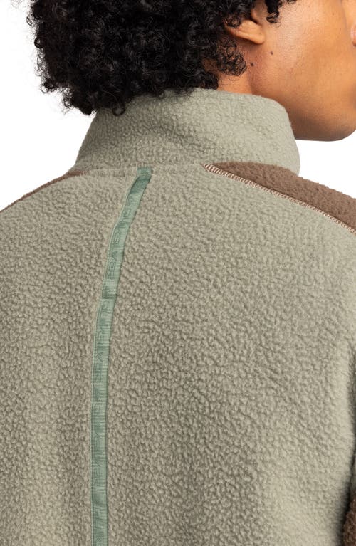 Quiksilver Clean Coast Recycled Polyester Fleece Half Zip Pullover In Sea Spray