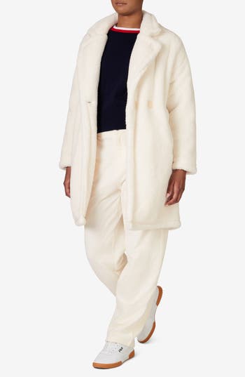 Fila Misty Faux Fur Coat In Gardenia
