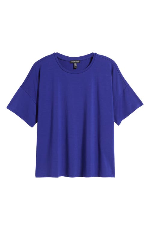 Shop Eileen Fisher Bateau Neck Boxy T-shirt In Blue Violet