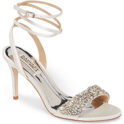 Badgley Mischka Jen Ankle Strap Sandal, White