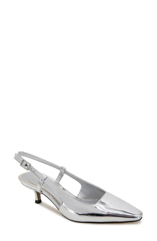 Kenneth Cole New York Martha Kitten Heel Slingback Pump Silver at Nordstrom,