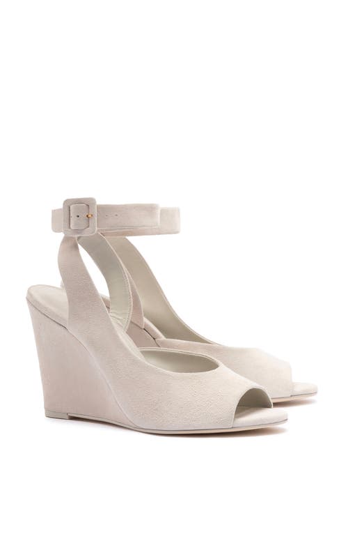 Shop Larroude Deena By Larroudé Wedge Sandal In Mushroom Grey