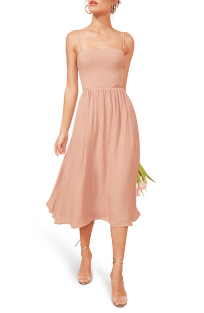 Reformation Rosehip Fit & Flare Dress In Deliliah