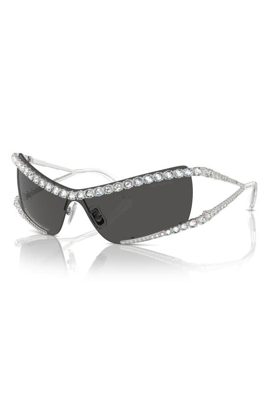 Shop Swarovski 33mm Irregular Sunglasses In Silver