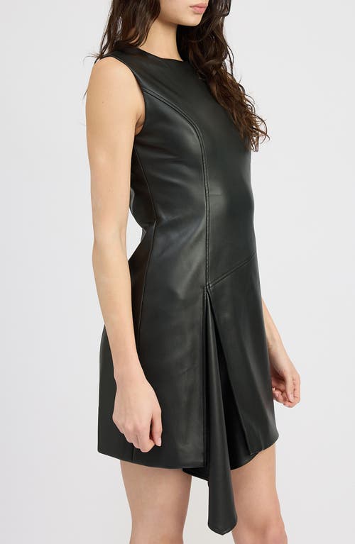 Shop En Saison Mya Sleeveless Faux Leather Minidress In Black