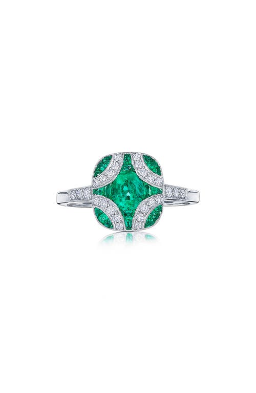 Kwiat Argyle Emerald & Diamond Ring in 18Kw
