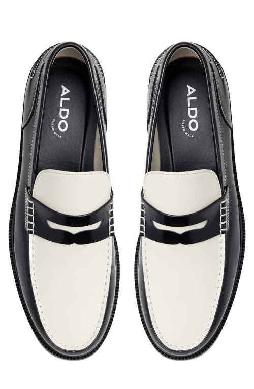 Aldo Kieran Penny Loafer In Black/white