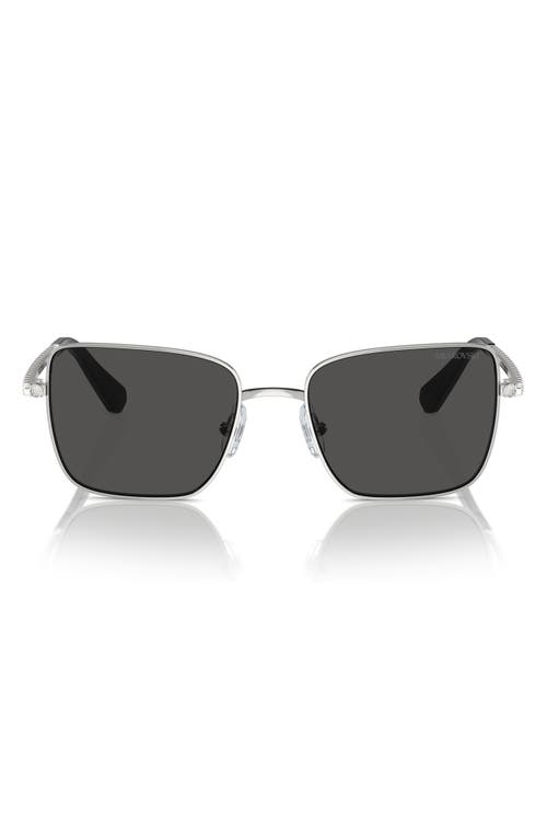 Swarovski 53mm Matric Crystal Square Sunglasses in Silver at Nordstrom