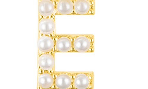 Adornia Faux Pearl Initial Charm Beaded Bracelet In Gold White-e