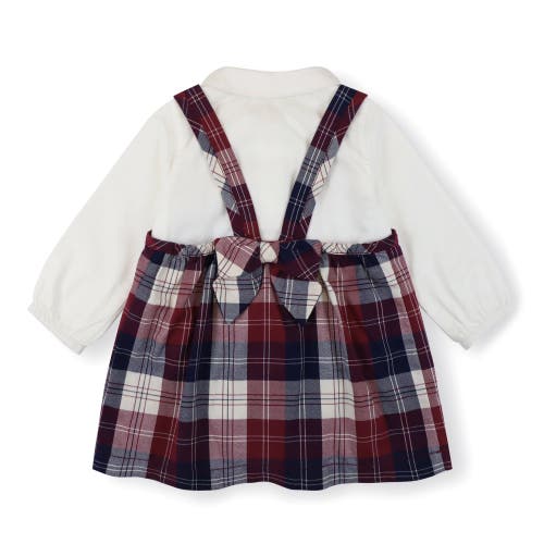 Hope & Henry Baby Organic Bodysuit And Jumper Set, Infant In Berry Tartan Set