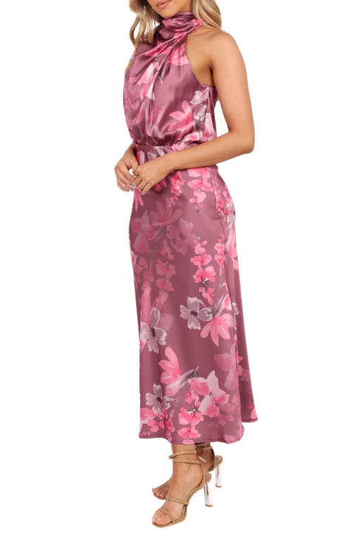 Petal And Pup Petal & Pup Anabelle Floral Satin Midi Dress In Pink
