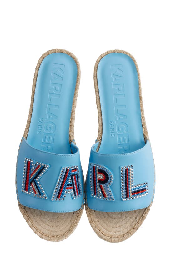 Shop Karl Lagerfeld Paris Caine Platform Espadrille In Baltic Blu