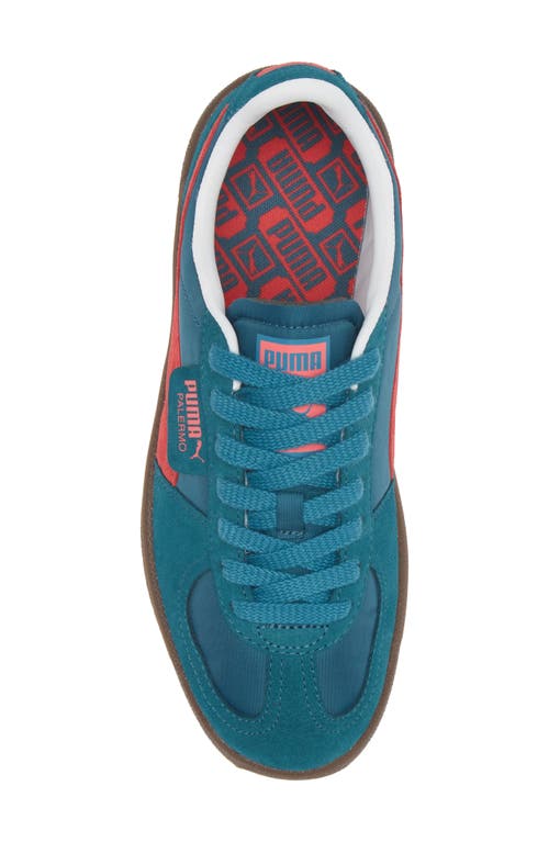 Shop Puma Palermo Play Paris Sneaker In Cold Green-tart Cherry-white