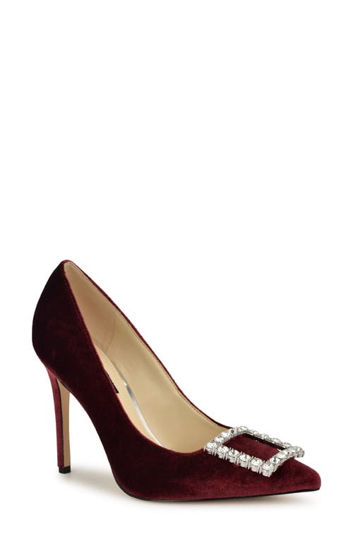 Shop Nine West Franny Pointed Toe Pump In Dark Red